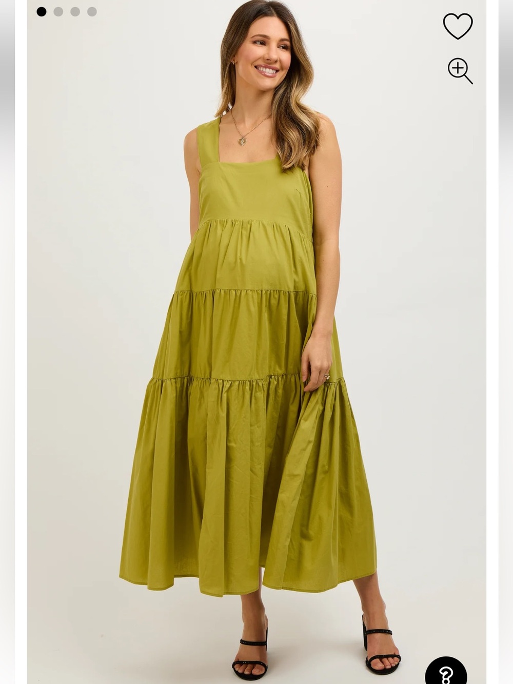 eesome Lime Tiered Maternity Maxi Dress